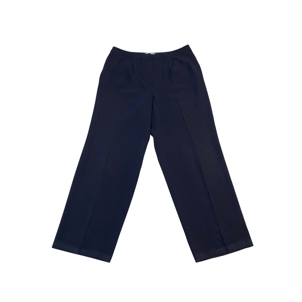 Talbots Petites Navy Blue Straight Leg Dress Pants Size 10P High Rise Lined